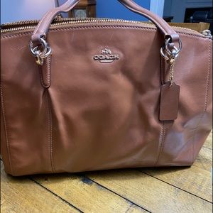 Coach handbag, brown leather. Carried only a couple times. 13W x 10H x 5D.